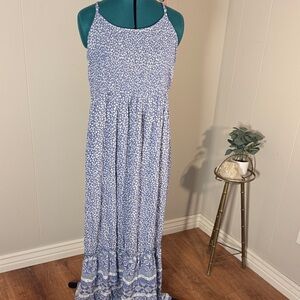 SO Blue and White Maxi Dress